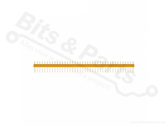 Header pins male 40 pins metal straight yellow